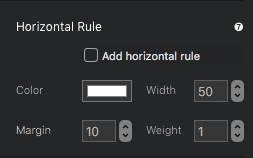 Horizontal Rule Settings - Card Designer for Blocs 