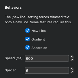 Behavior settings for Read More bric