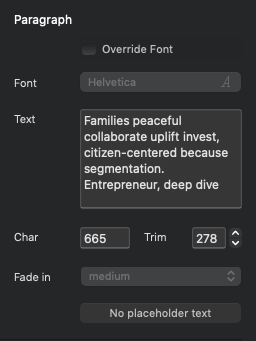 Paragraph settings for Read More bric